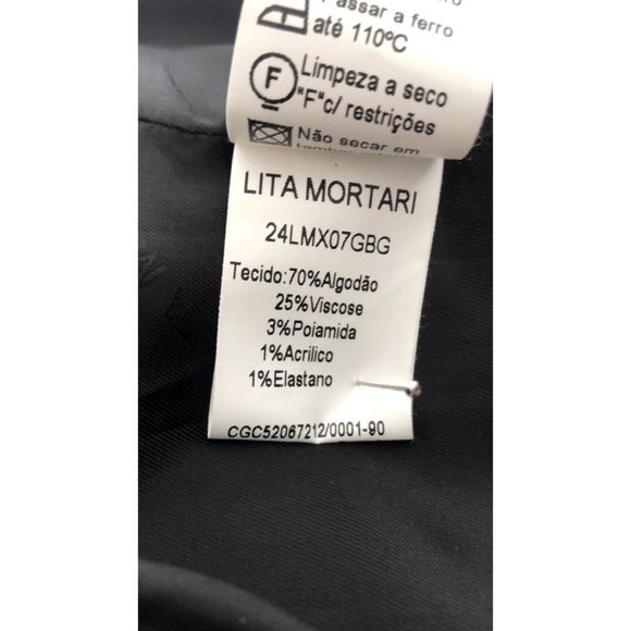 Lita Mortari Jacket Double Breasted Asymmetrical Military Crop Striped Moto S - Picture 5 of 5